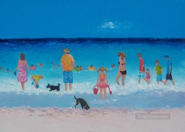 Holiday Fun on beach Oil Paintings